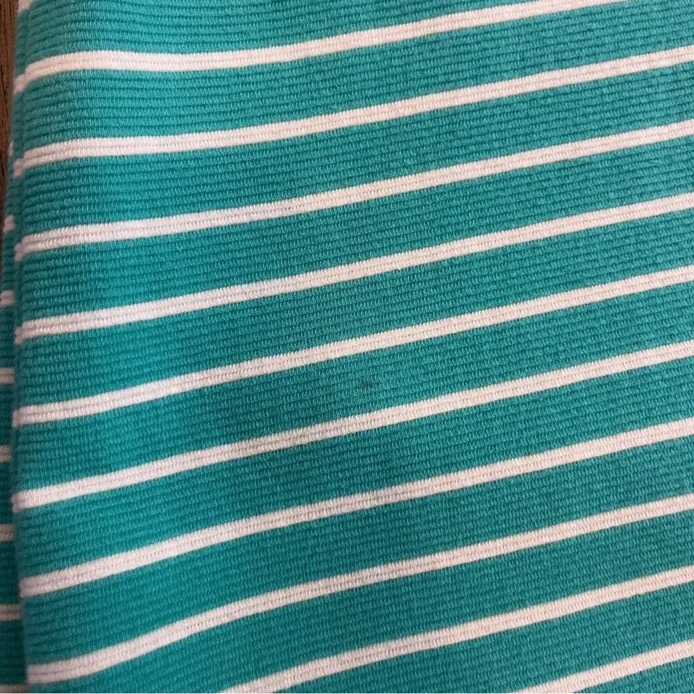 Talbots Turquoise White Textured Knit Skirt Pencil Pockets Womens Size 6 Mini